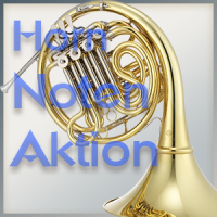 Sheet music for French horn action