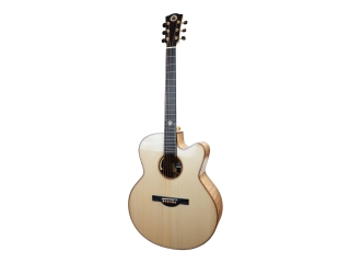 MERIDA acoustic guitar, Wembley model, jumbo cutaway + pickup, solid wood, incl. hard case