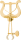 Music Lyre RMB for trumpet with clamp, medium lyre, Brass RMB-316-303M