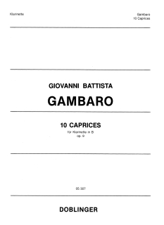 10 Caprices für Klarinette - Giovanni Baptiste Gambaro