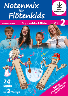 Notenmix für Flötenkids 2 (Blockflöte) inkl. Online Audio