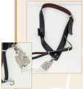 Bandolier with eagle heels made of real, black leather