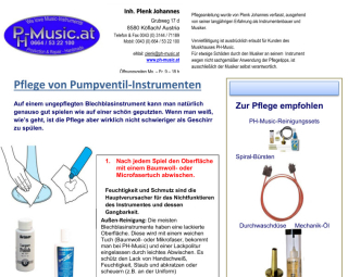 Pflegeanleitung für Pumpventil-Instrumente (Perinet)