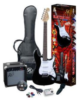 SX E-Gitarre-Set, inkl. 10W Verstärker, Gurt, Tuner, Bag, Pics und Kabel