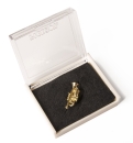 Lapel pin - pin - trumpet in box (gold-colored)