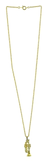Necklace with a trumpet pendant (gold colored)