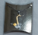 Halskette Collier Motiv Saxophon mit Steinen