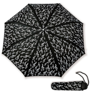Folding umbrella treble clef black (aluminium)