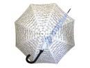Regenschirm mit Noten -  weiss
