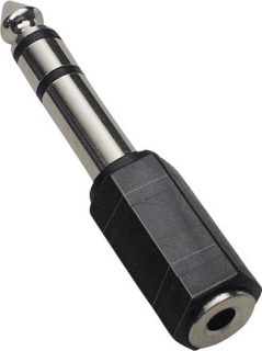 Klinke Audio Adapter [1x Klinkenstecker 6.35 mm - 1x Klinkenbuchse 3.5 mm] Schwarz BKL Electronic