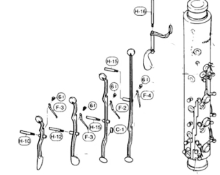 Achsen Schraube 2.Triller-Klappe Yamaha B-Klarinette F2- (1 Stück)