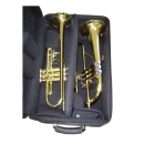 Marcus Bonna MB-04LP-BK 4-Trompeten Koffer oder 2 Trompeten und Flügelhorn mit Laptopfach