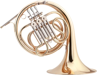 JOSEF LIDL F / Es French horn LHR 321G gold brass, clear lacquer
