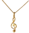 Necklace with treble clef pendant (gold colored)