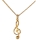 Necklace with treble clef pendant (gold colored)
