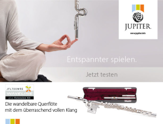 Jupiter Waveline-Flute ring keys, e-mechanism c-foot (Includes: Ext.Kit JFL-700WRXE)