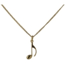 Necklace with eighth note pendant (gold-colored)