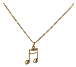 Necklace with a 16th note pendant (gold-colored)