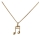 Necklace with a 16th note pendant (gold-colored)