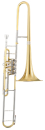 CERVENY Bb valve trombone, brass, lacquered, 4 valves...