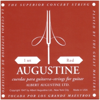 AUGUSTINE Medium Tension, Red Label string set for classical guitar