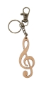 Keychain wood treble clef