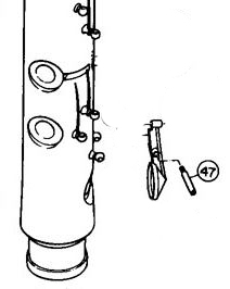 Yamaha axle screw lower part E-key Bb clarinet German (1 piece)