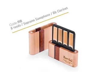Bambú für 8 B-Klarinette od. 8 Sopran-Sax.-Blätter, Blattetui Handgemacht aus Holz