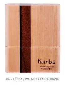 Bambú Blattetui für 8 B-Klarinette od. 8 Sopran-Sax.-Blätter, Handgemacht aus Holz 04 Lenga/Walnuss/Cancharana