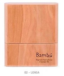 Bambú Blattetui für 10 B-Klarinette od. 10 Alto-Sax.-Blätter, Handgemacht aus Holz 02 Lenga