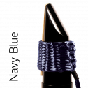 Bambú Hand-braided ligature for Bb soprano saxophone and Eb clarinet mouthpieces AS04 navy blue