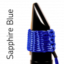 Bambú Hand-braided ligature for Bb soprano saxophone and Eb clarinet mouthpieces AS05 saphir blue