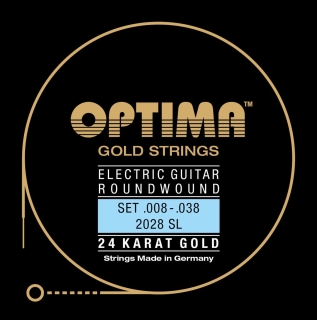 Optima E-Gitarre 24K GOLD STRINGS 2028 2028.SL Super Light .008-.038w