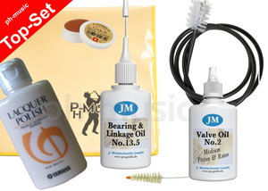 Cleaning set no.2 for concert trumpet / flugelhorn (rotary valve) for lacquered instruments