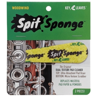Key Leaves Spit Sponge™ (2 piece) Woodwind Pad Dryer for Oboe, Flute, Clarinet, Bassoon and Soprano Sax