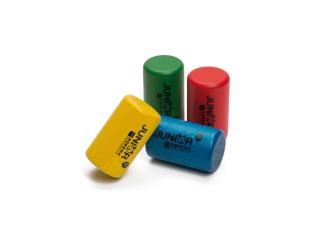 ROHEMA Mini-Shaker Color, set of 4, each 1x red, green, blue, yellow in a bag