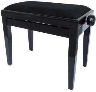Piano bench KB-40BKM-VBK / black matt, height adjustable, black velor