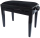 Piano bench KB-40BKM-VBK / black matt, height adjustable, black velor