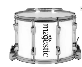 MAJESTIC Marching Snare Drum, Endeavor Series, 14 "x10", white, verchr. Hardw.