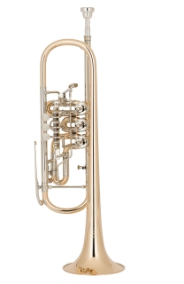 Miraphone 29R 1100 A100 B-Zylindertrompete Modell Goldmessing mit Trigger