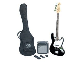 SX JB electric bass set incl. 10W amplifier, strap, tuner, bag and