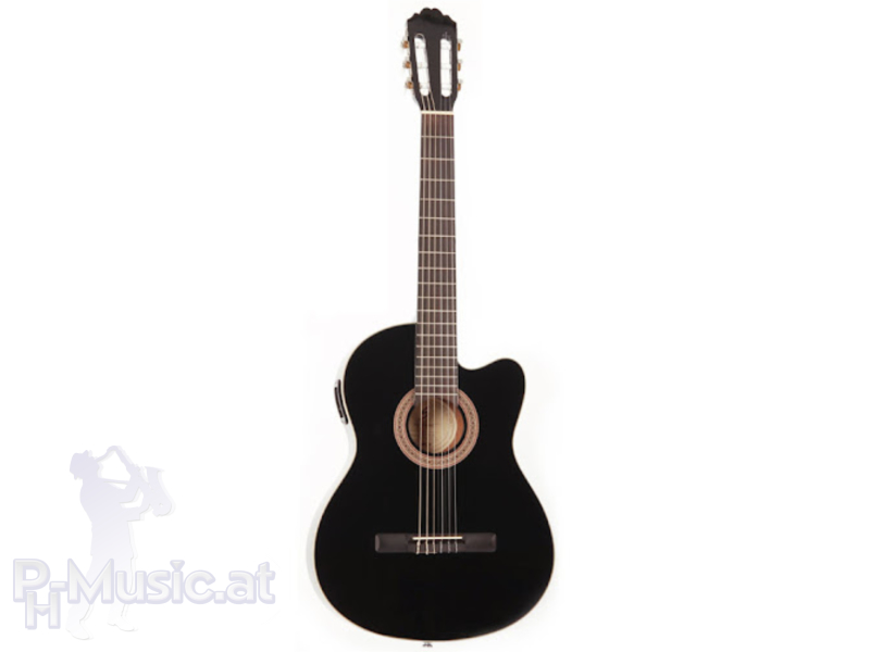 GREG BENNETT Classical Guitar with TA + Cutaway, Black CNT-2CE-BK, € 205,99