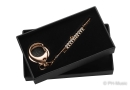 ROI keychain flute with Swarovski stones Red gold plated
