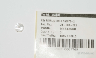 Finger-Einlage Perlmut  Yamaha Pearl - KEY PEARL D10.6 YAS875-2/855 (1 Stück)