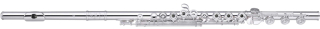 Miyazawa PB-602H-RE transverse flute ring keys with B-foot, partial Brögger model, body full silver