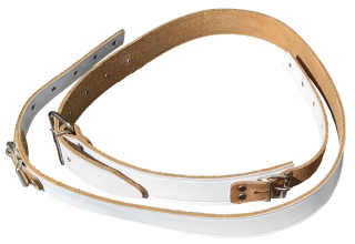 Tuba strap, 2 loops, leather white