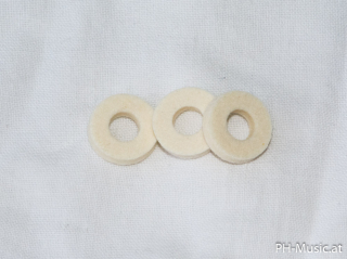 Ventil-Filz Innen 14mm, 6mm Loch, Dicke 3mm Rund/Weiss (3 Stück)