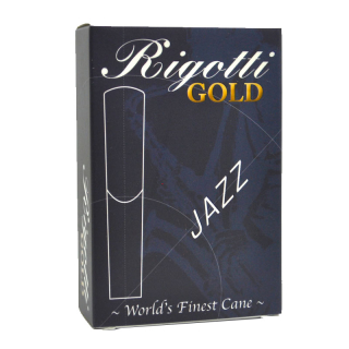 RIGOTTI Gold JAZZ Tenor Saxophone Reeds – (Box of 10) 2 light