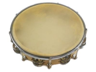 BERGEN Tambourine, wooden hoop with jingles, plastic head stretchable, 8" / 20,3cm