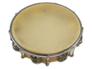 BERGEN Tambourin, Holzreifen mit Schellen, Plastikfell spannbar, 8" / 20,3cm